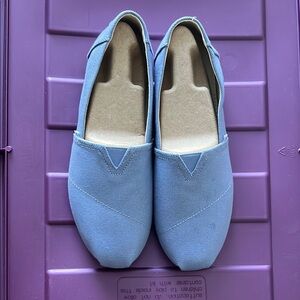 Toms Light Blue Canvas Slip-Ons